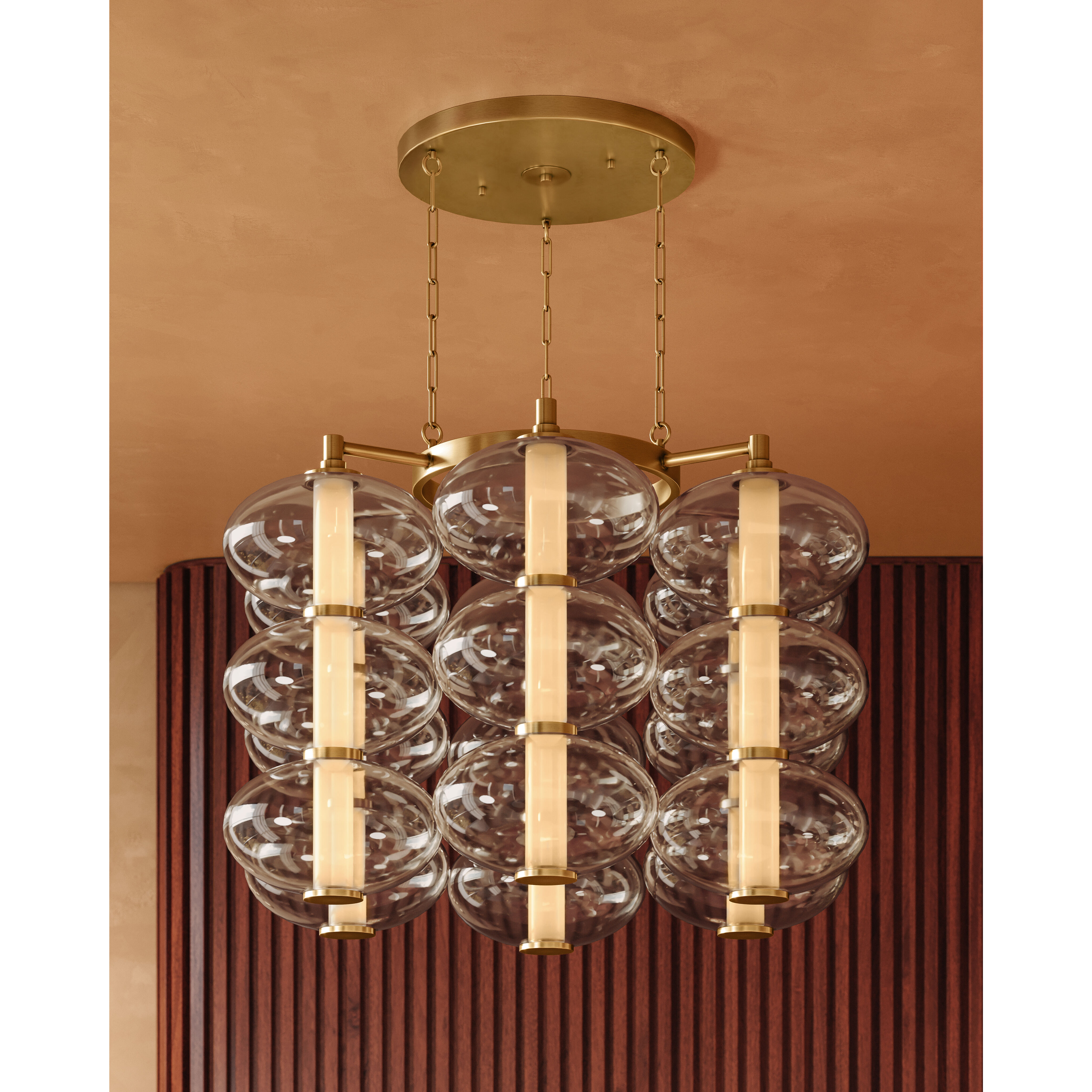 Toulouse LED 42 inch Vintage Brass Chandelier Ceiling Light